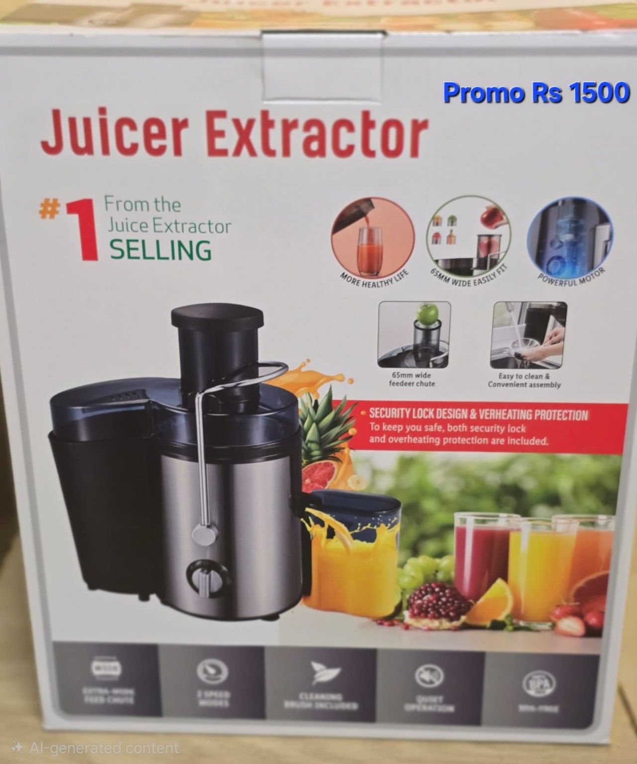 Powerful juicer extractor for fruit and vegetables