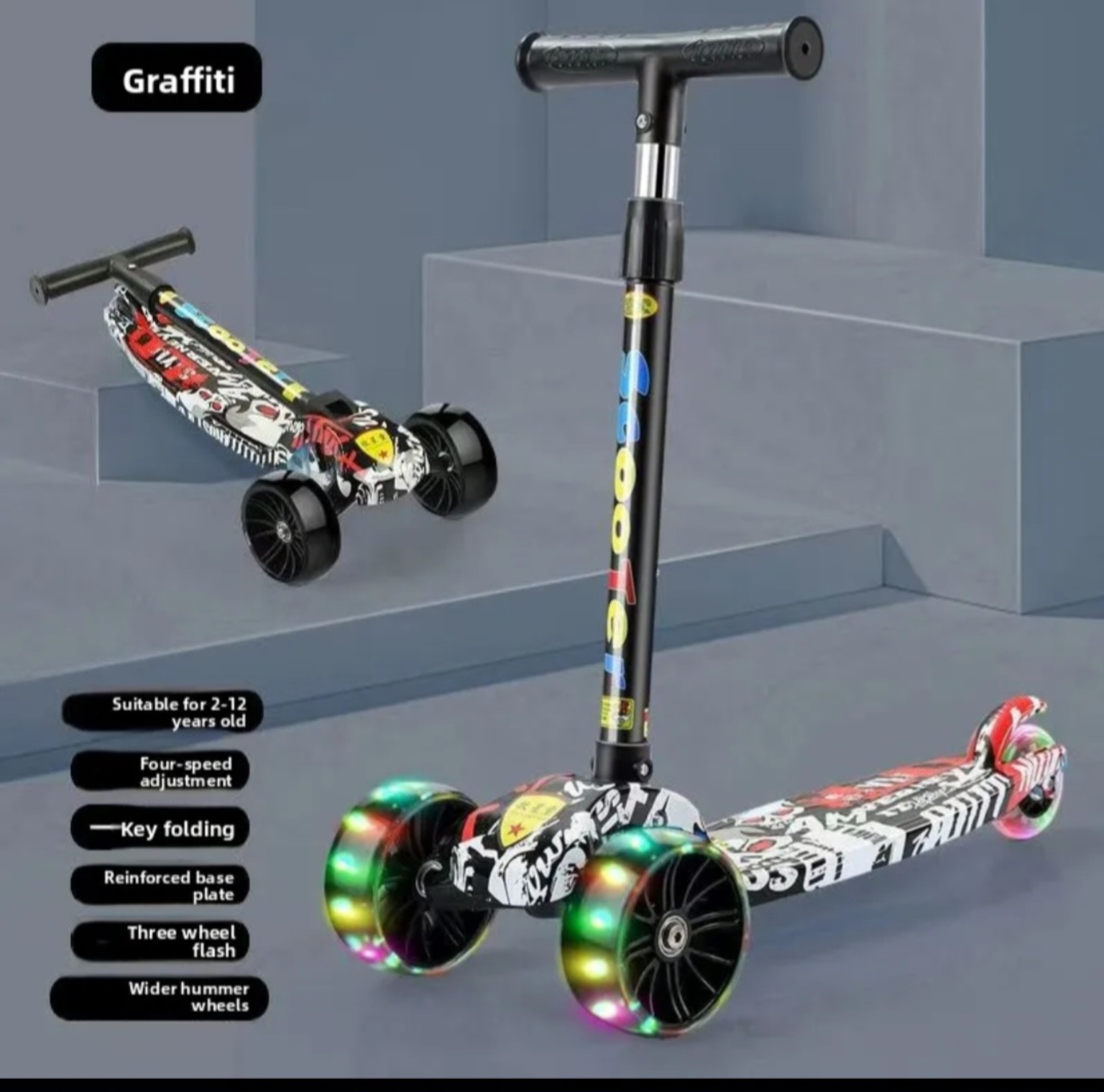 Foldable graffiti scooter